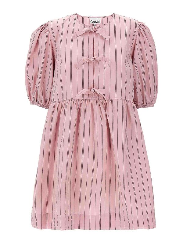 GANNI: ニーレングスドレス - 膝丈ドレス - ヌードカラー