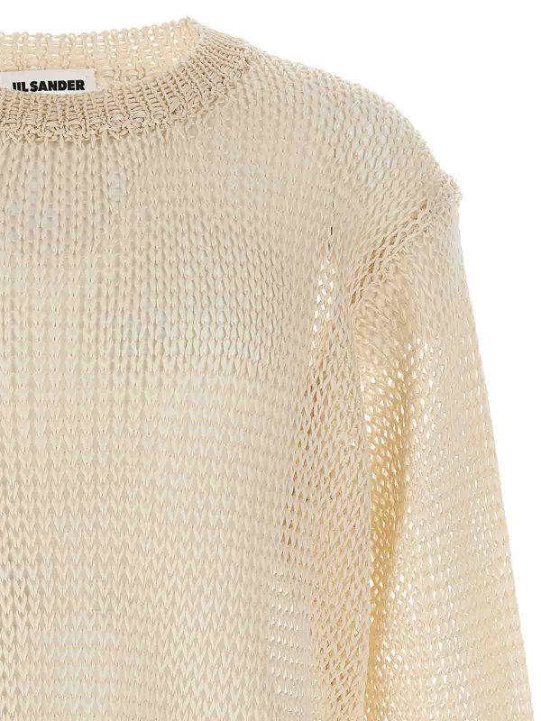 The Best Shops JIL SANDER: Strickpullover mit Rundhalsausschnitt - Rundhalspullover - Beige