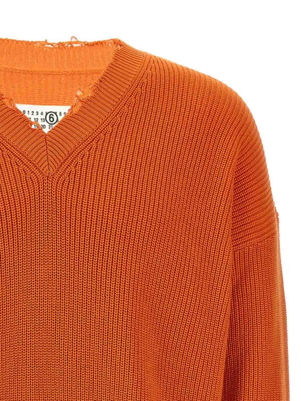 The Best Shops MM6 MAISON MARGIELA: cardigans - Destroyed Sweater