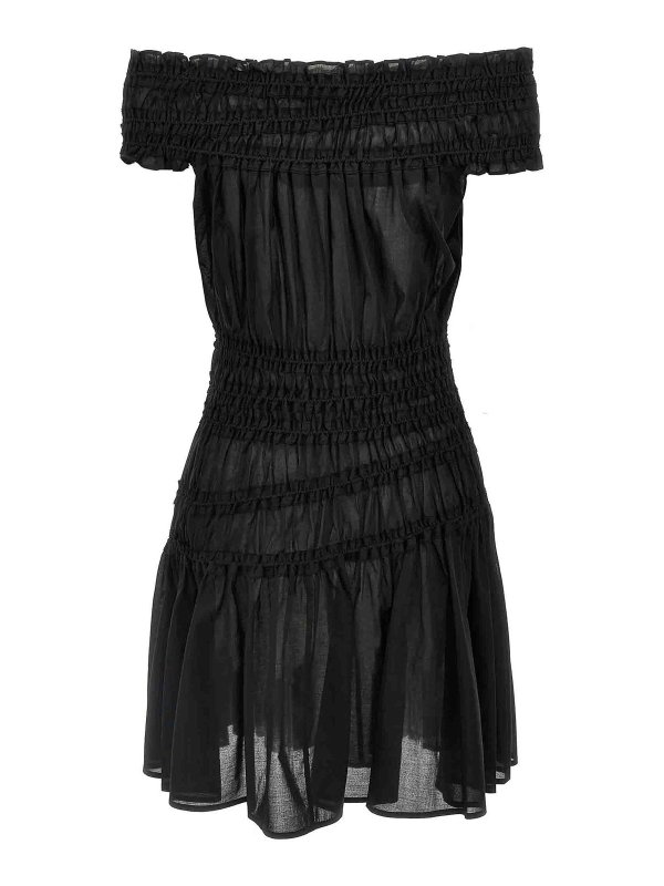 TORY BURCH: knee length dresses online - Smocked Cotton Dress