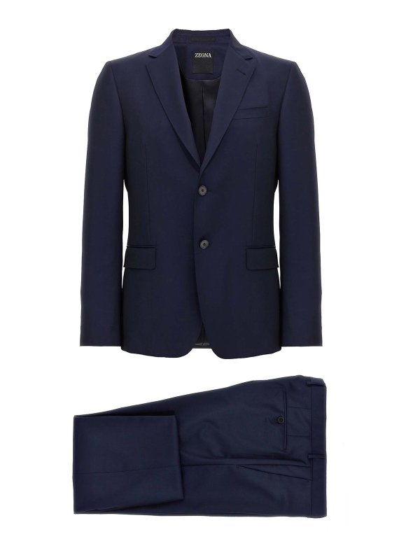 ZEGNA: フォーマルスーツ - 膝丈ドレス - ブルー