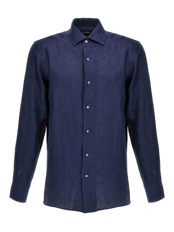 ZEGNA: シャツ - シャツ - ブルー