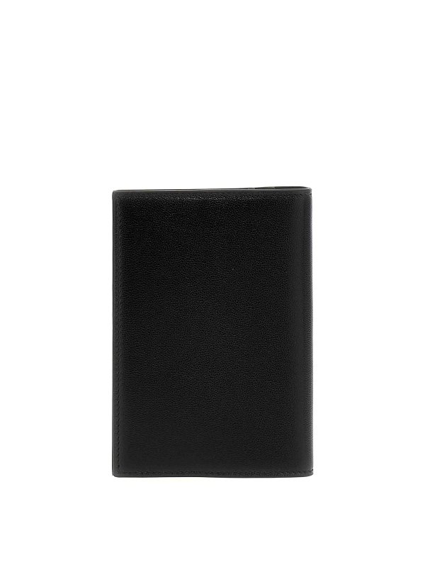 小物 Dolce & Gabbana passport case Calfskin passport holder with logo tag in Black for Men