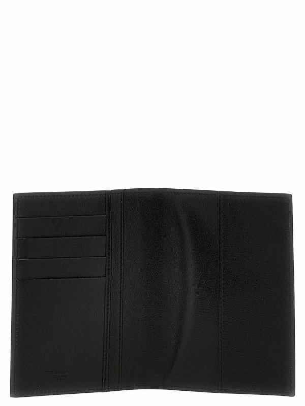 小物 Dolce & Gabbana passport case Calfskin passport holder with logo tag in Black for Men