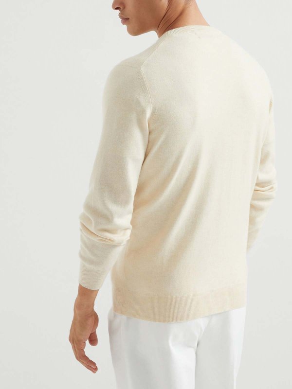 Pull Col Rond - Marron shop online: BRUNELLO CUCINELLI