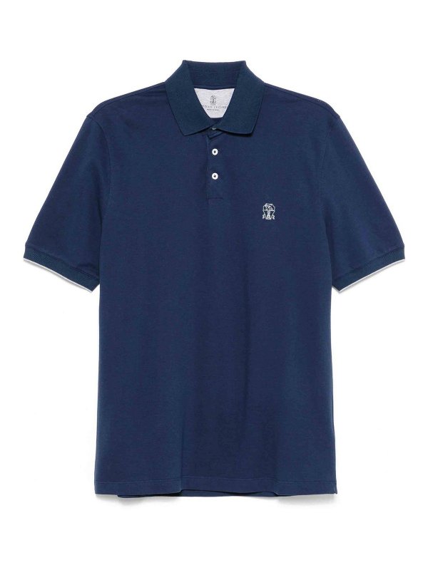 BRUNELLO CUCINELLI: ポロシャツ - ポロシャツ - ブルー