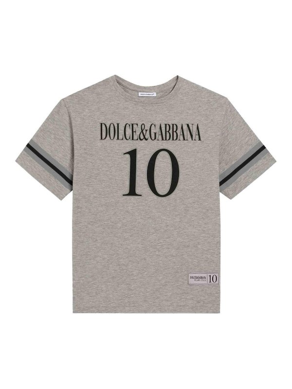 Dolce & Gabbana Jr: Camisetas - Camiseta - Gris
