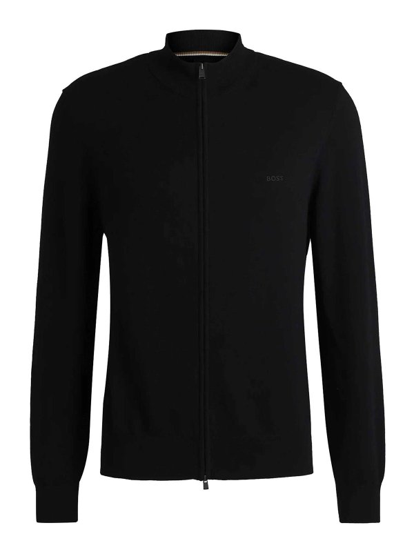 Hugo Boss: Suéteres con cuello pico - Suéter Cuello Redondo - Negro