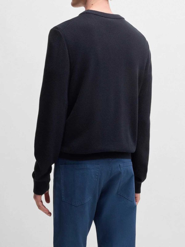 The Best Shops Hugo Boss: Suéteres con cuello pico - Suéter Cuello Redondo - Azul Oscuro