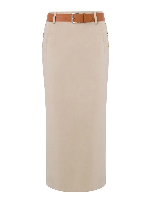 MOSCHINO: ニーレングススカート＆ミディ丈 - 膝丈/ミディスカート - ベージュ