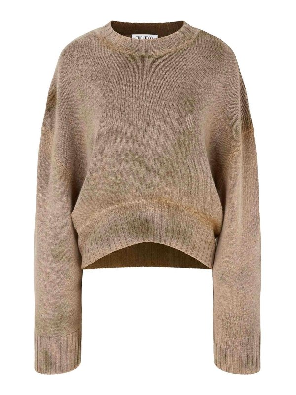 The Attico: U-Boot-Ausschnitt - U-Boot-Pullover - Camel