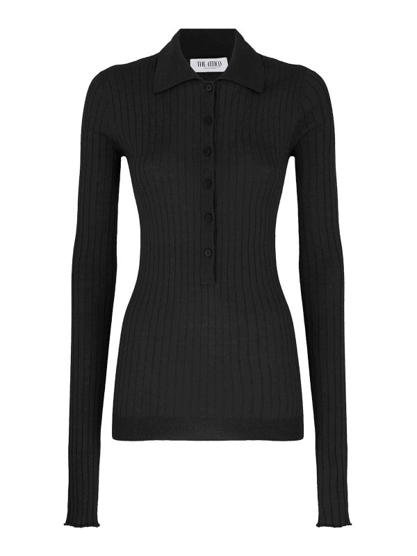 The Attico: U-Boot-Ausschnitt - U-Boot-Pullover - Schwarz