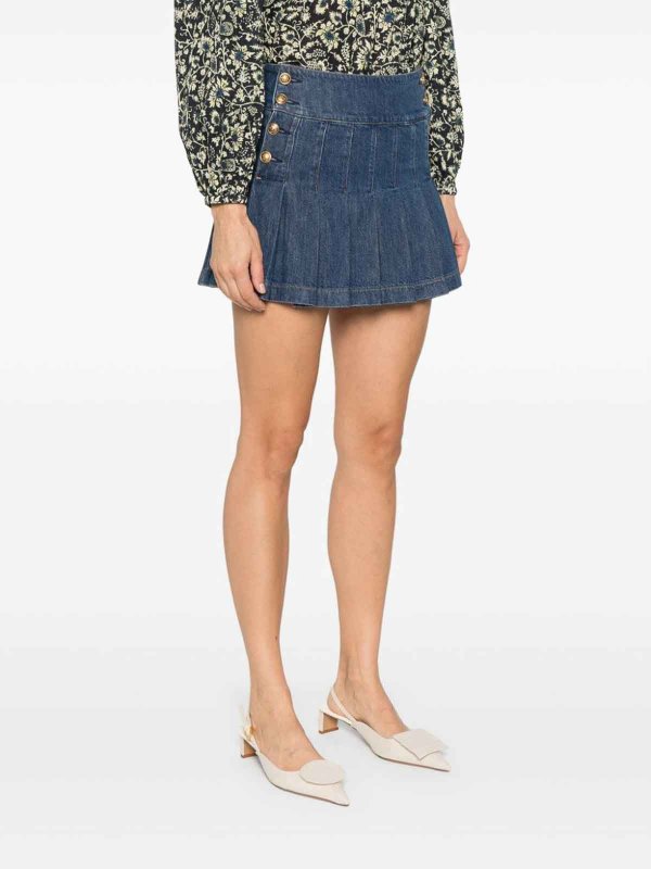 ALICE+OLIVIA: Minifaldas online - Falda Semilarga - Lavado Oscuro