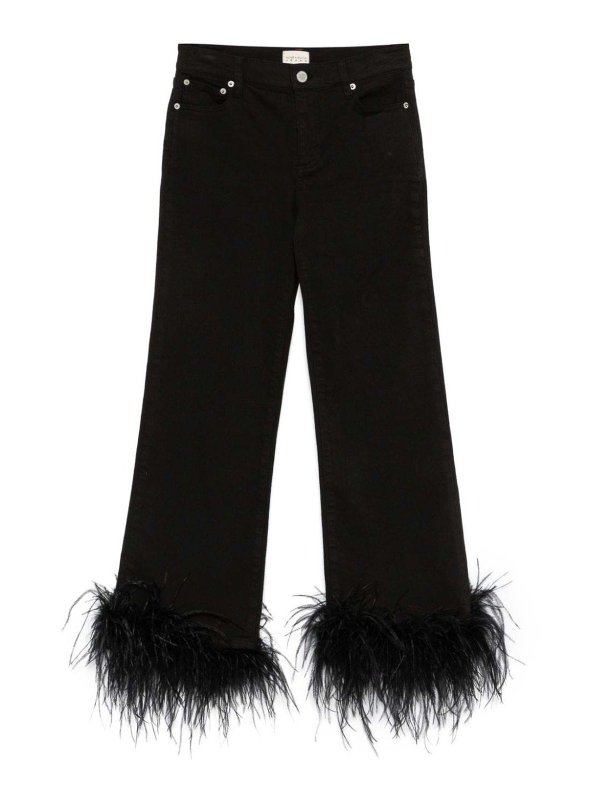 ALICE+OLIVIA: straight leg jeans - Denim With Feathers