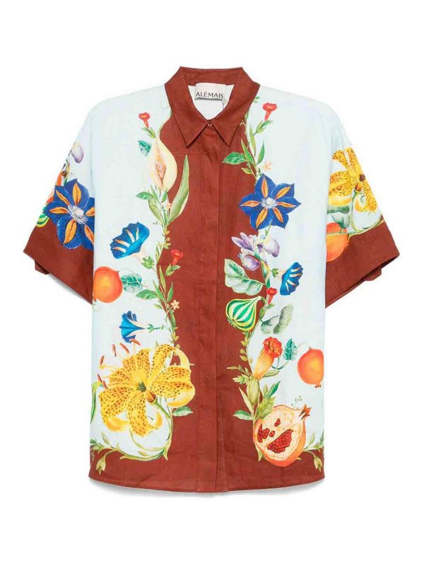 ALEMAIS: camicie - Camicia in lino floreale Dahlia