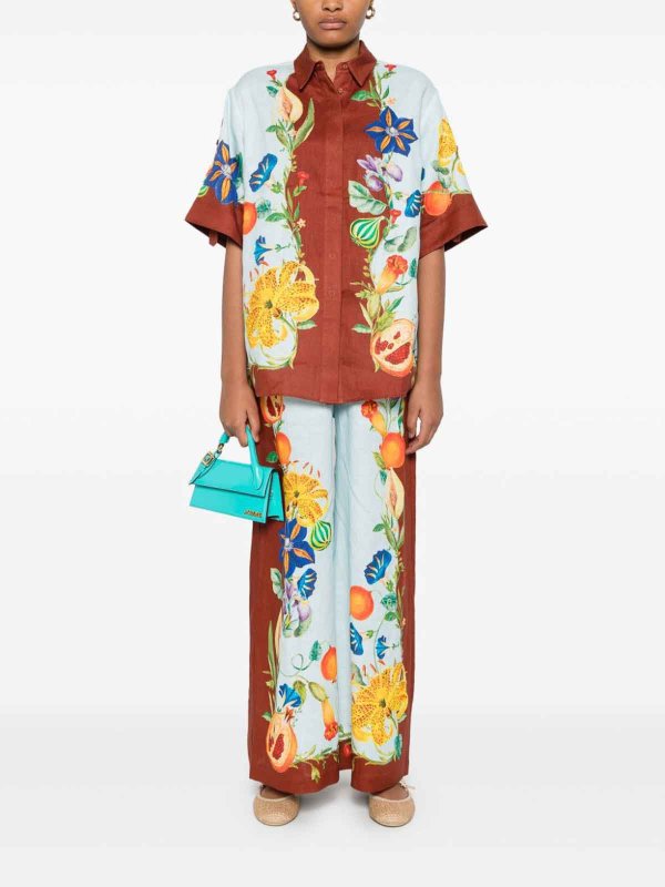 ALEMAIS: camicie online - Camicia in lino floreale Dahlia