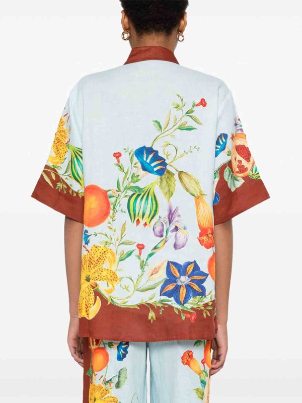 Camicia in lino floreale Dahlia shop online: ALEMAIS