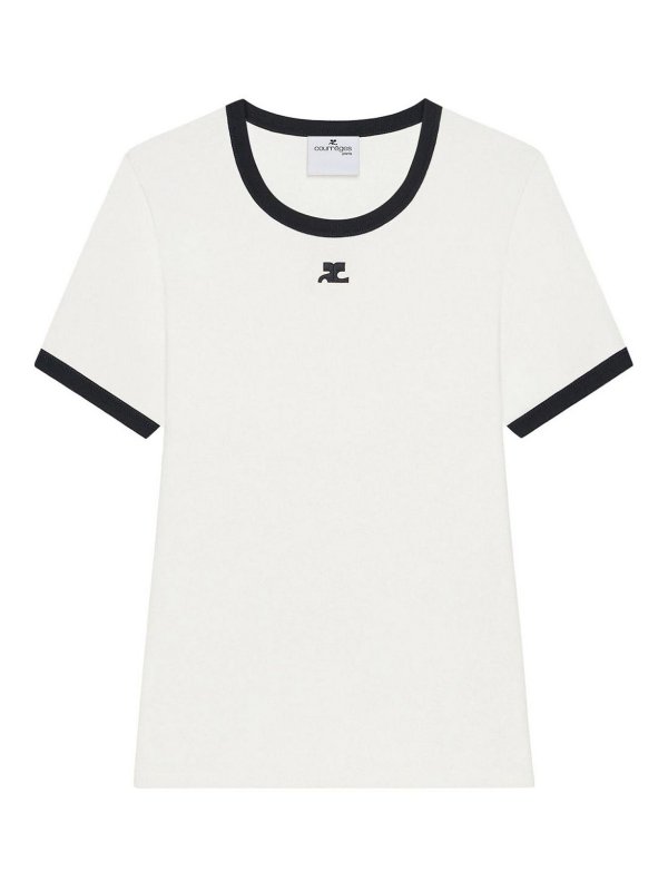 Courreges: t-shirts - Signature Contrast Tee