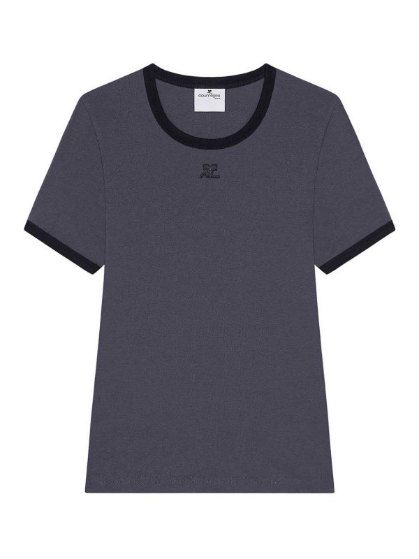 Courreges: t-shirts - Signature Contrast Tee
