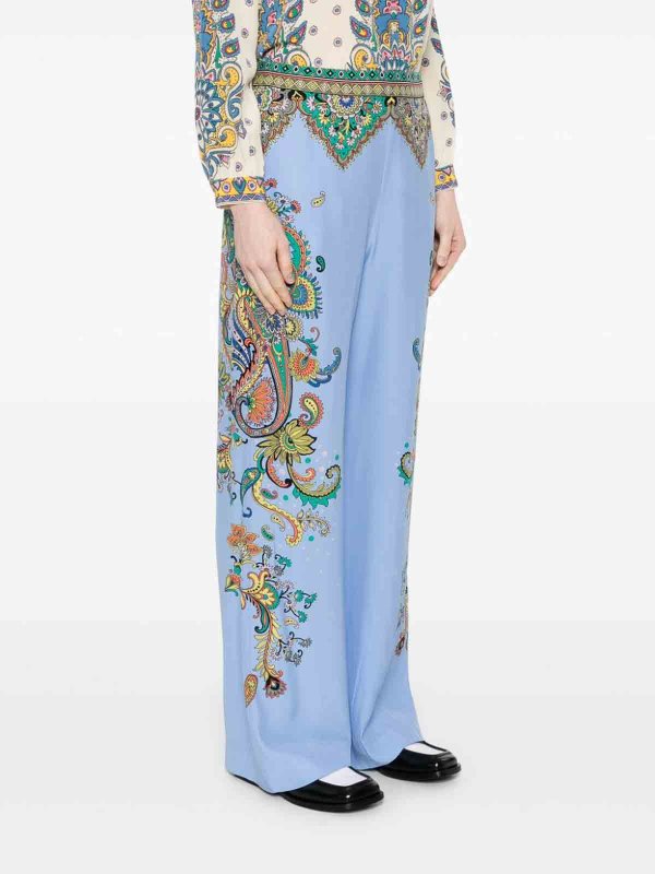 ETRO: casual trousers online - Silk Trousers