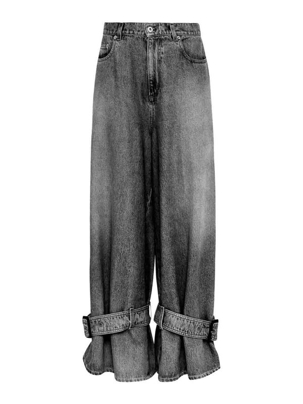 J.W. ANDERSON: straight leg jeans - Buckled Cuff Jean
