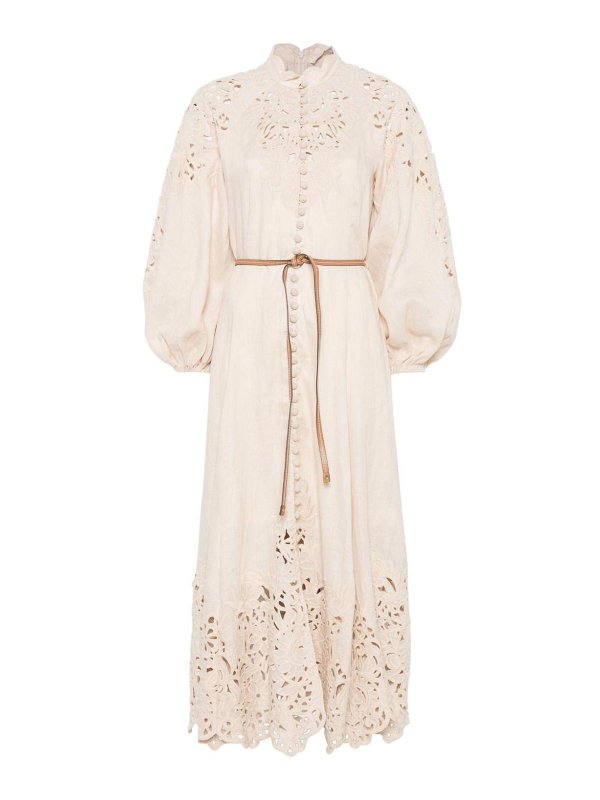 ZIMMERMANN: knee length dresses - Wylie Embroidered Billow Dress