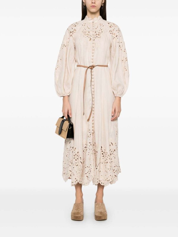 The Best Shops ZIMMERMANN: knee length dresses - Wylie Embroidered Billow Dress