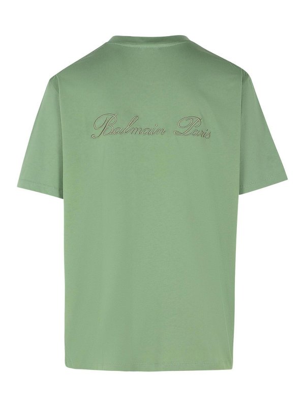 Balmain: T-shirts online - T-Shirt - Grün