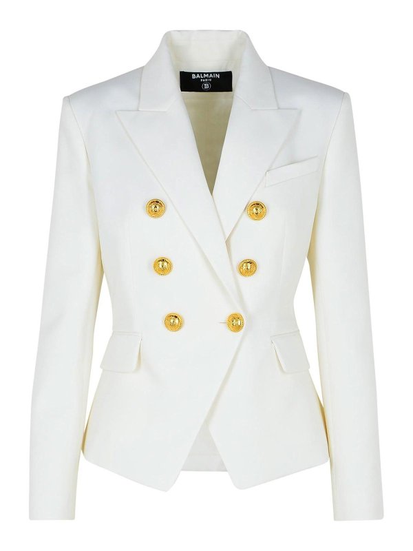 Balmain: blazers - White Virgin Wool Blazer