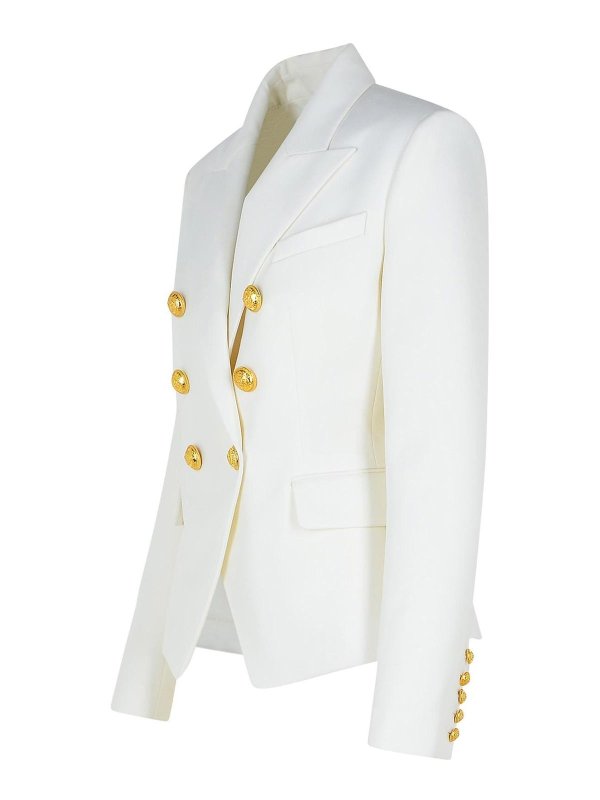 The Best Shops Balmain: blazers - White Virgin Wool Blazer