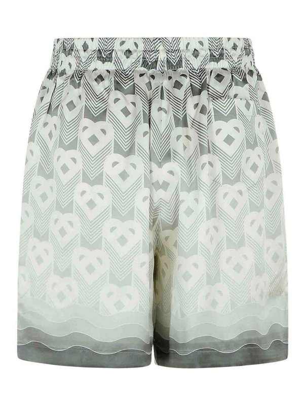 CASABLANCA: Trousers Shorts online - Grey Silk Bermuda Shorts