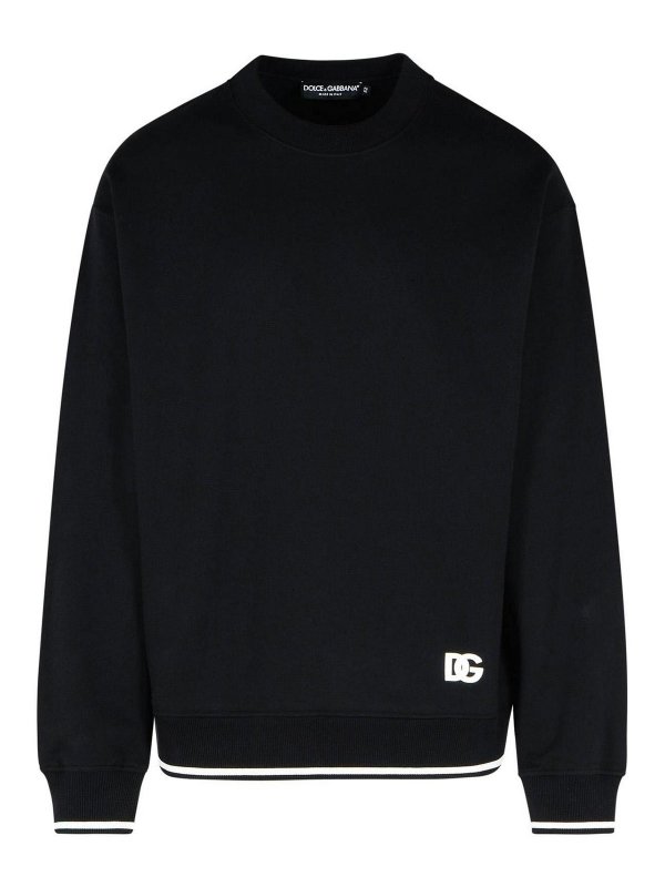 DOLCE & GABBANA: Felpe e maglie - Felpa in cotone nero
