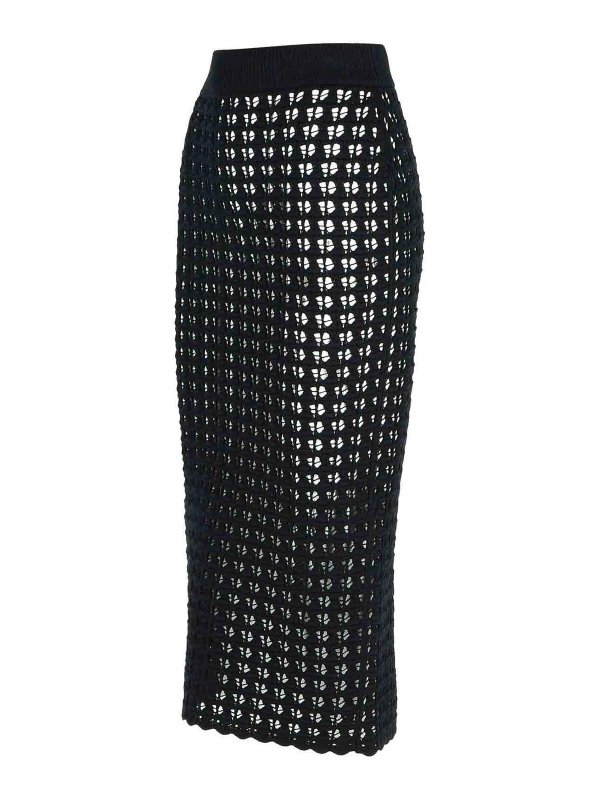 The Best Shops DOLCE & GABBANA: Knee length skirts & Midi - Black Virgin Wool Skirt