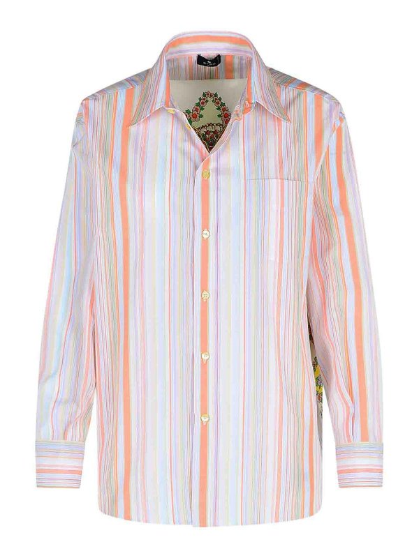 ETRO: shirts - Orange Cotton Shirt