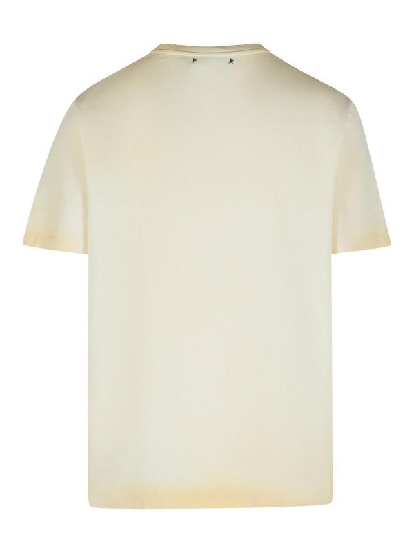GOLDEN GOOSE: t-shirts online - Gauze Cream Cotton T-Shirt