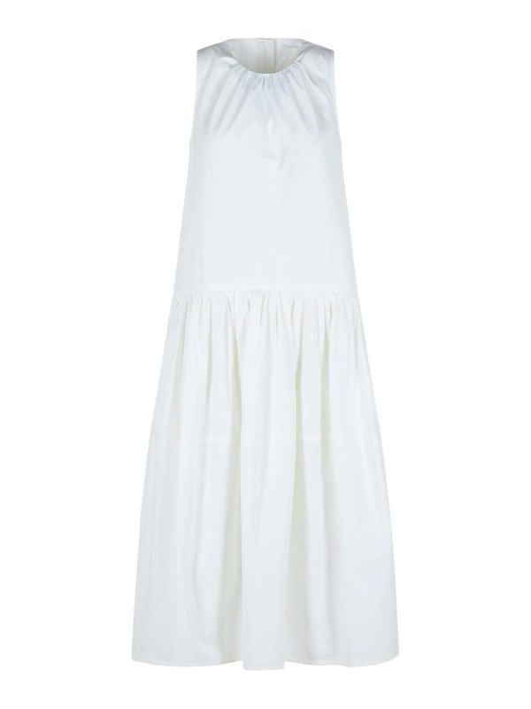 JIL SANDER: ニーレングスドレス - 膝丈ドレス - 白