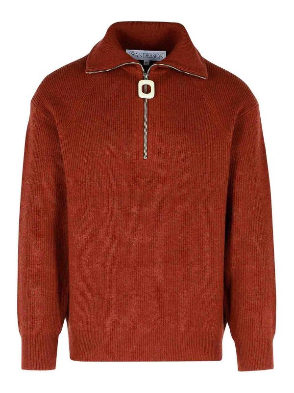 J.W. ANDERSON: crew necks - Brown Polyamide Blend Sweater