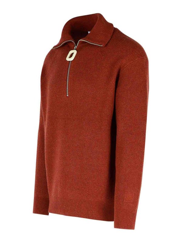 The Best Shops J.W. ANDERSON: crew necks - Brown Polyamide Blend Sweater