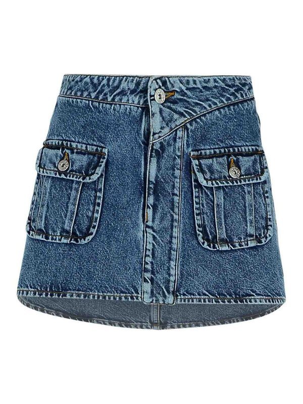J.W. ANDERSON: mini skirts - Blue Denim Miniskirt