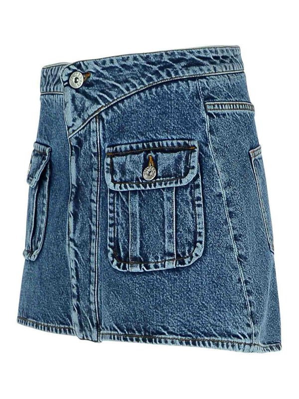 The Best Shops J.W. ANDERSON: mini skirts - Blue Denim Miniskirt