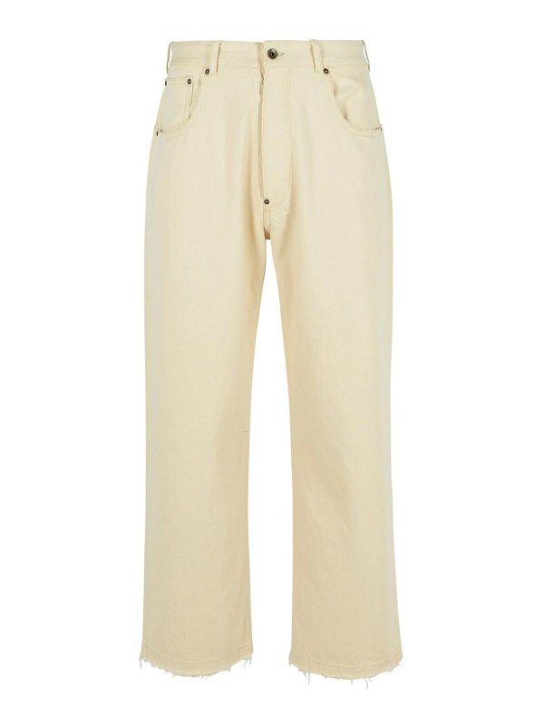 Maison Margiela: ブーツカットジーンズ - ブーツカットジーンズ - 白