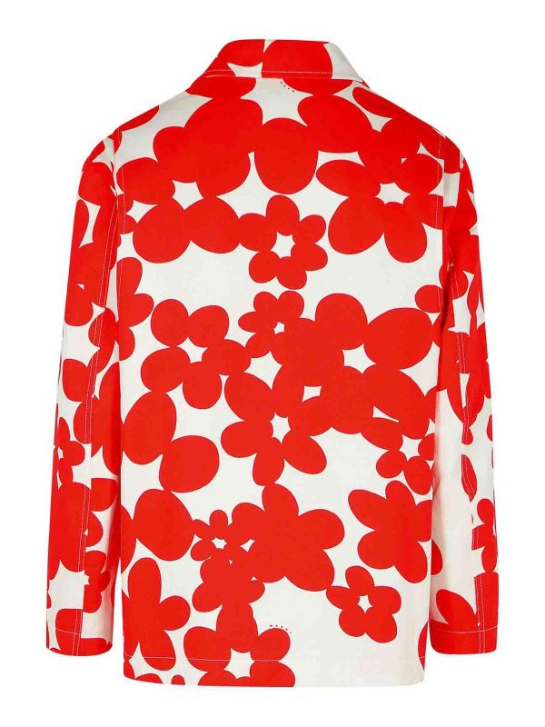 Marni: giacche casual online - Giacca in cotone rosso