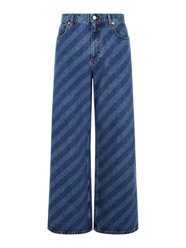 Marni: Jeans évasés - Jean Bootcut - Bleu