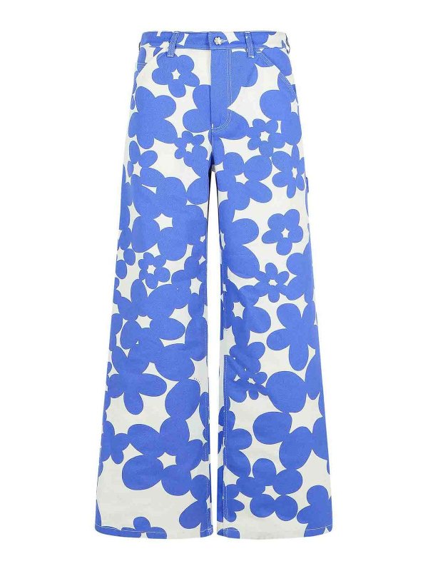 Marni: Jeans évasés - Jean Bootcut - Bleu Clair