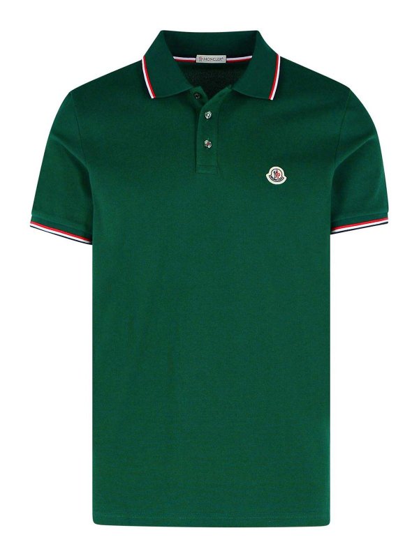 MONCLER: polo - Polo In Cotone Verde