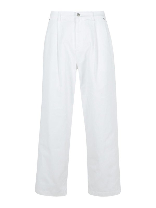 MOSCHINO: Trousers Shorts - White Cotton Pants