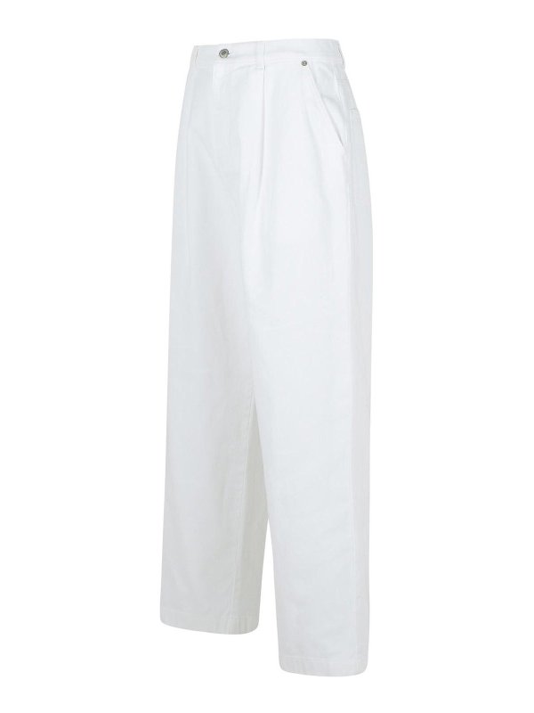 The Best Shops MOSCHINO: Trousers Shorts - White Cotton Pants