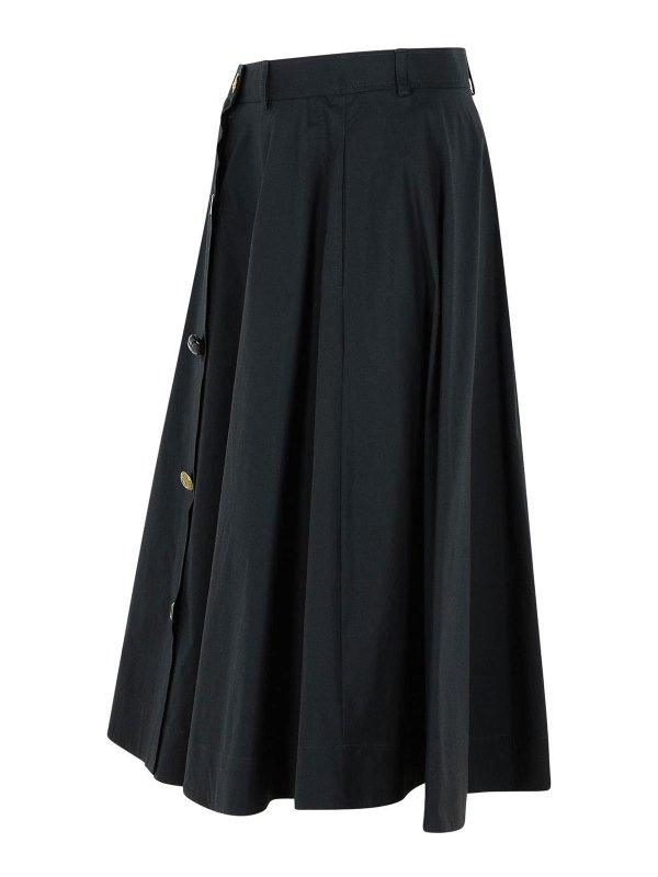 The Best Shops MOSCHINO: Knee length skirts & Midi - Black Cotton Skirt