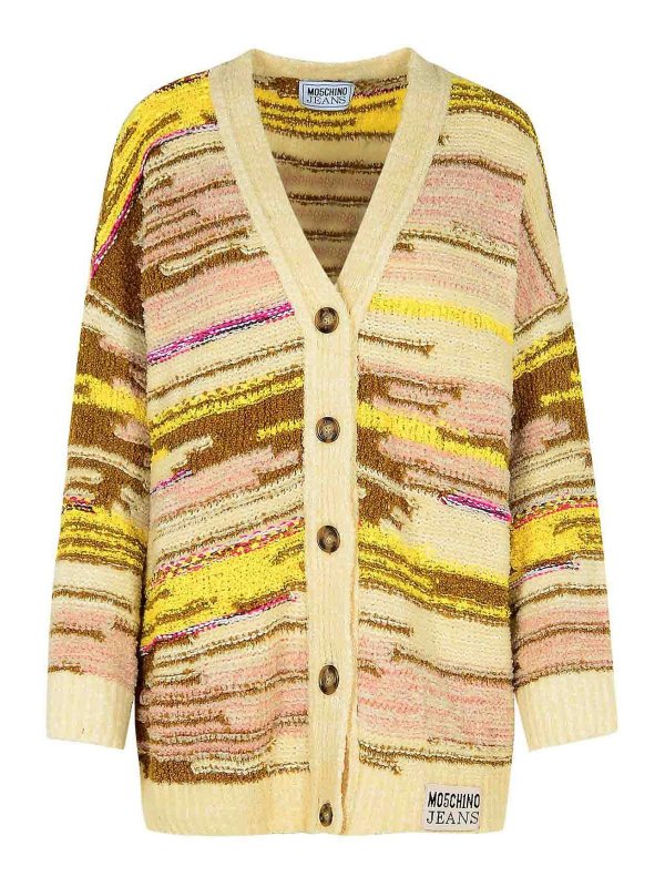 MOSCHINO JEANS: cardigan - Cardigan in misto cotone bianco