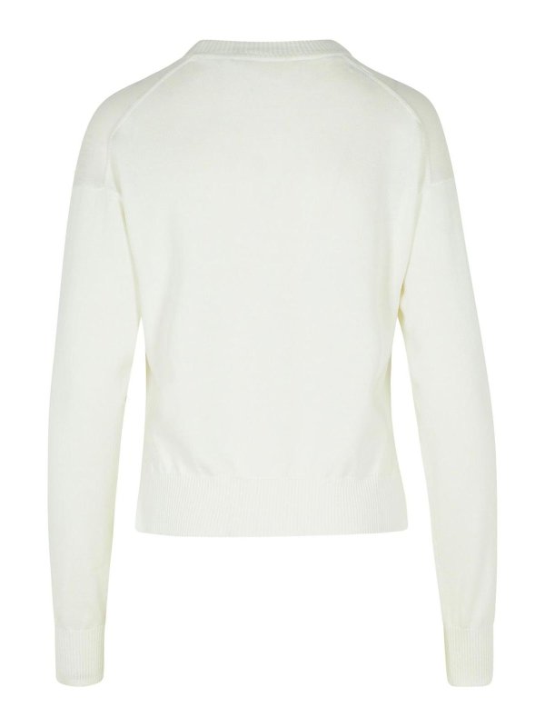 MOSCHINO JEANS: crew necks online - White Cotton Sweater